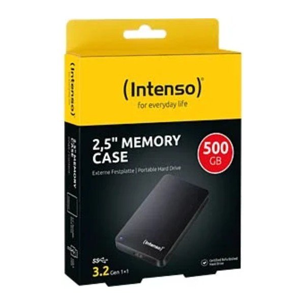 Intenso 2.5" Portable External Hard Drive USB 3.0 – Compact Storage Solution 500GB