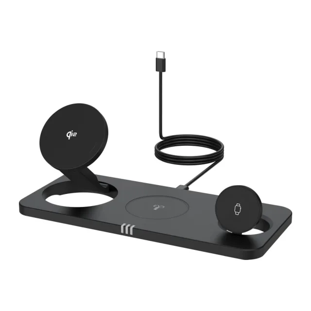 Forcell Wireless charge Forcell F-Energy 3in1 MagNetix USB C Qi2 20,5W compatible with MagSafe black 0INT